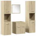 Ensemble de meubles de salle de bain 4 pcs chêne sonoma