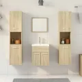 Ensemble de meubles de salle de bain 4 pcs chêne sonoma