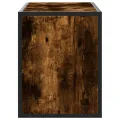 Meuble TV chêne fumé 100x31x39,5 cm bois d'ingénierie et métal