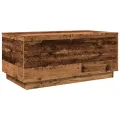 Table basse avec lumières LED vieux bois 90x50x40 cm