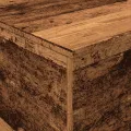 Table basse avec lumières LED vieux bois 90x50x40 cm