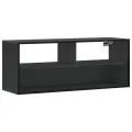 Meuble TV noir 100x31x39,5 cm bois d'ingénierie et métal