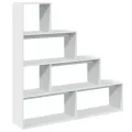 Étagère séparatrice de pièce à 4 niveaux blanc 143,5x29x143,5cm