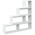 Étagère séparatrice de pièce à 4 niveaux blanc 143,5x29x143,5cm