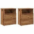 Tables de chevet 2 pcs vieux bois 50x32x60 cm bois d'ingénierie