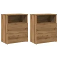 Tables de chevet 2 pcs chêne artisanal bois d'ingénierie