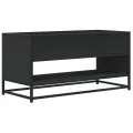 Meuble TV noir 91x40x46 cm bois d'ingénierie et métal