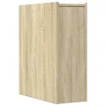Armoire de salle de bain étroite avec roulettes chêne sonoma