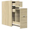 Armoire de salle de bain étroite avec roulettes chêne sonoma