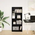 Bibliothèque noir 60x24x143 cm bois d'ingénierie