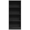 Bibliothèque noir 60x24x143 cm bois d'ingénierie
