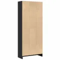 Bibliothèque noir 60x24x143 cm bois d'ingénierie