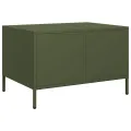 Table basse vert olive 68,5x50x43,5 cm acier laminé à froid