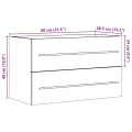 Armoire de lavabo chêne artisanal 80x38,5x48 cm bois ingénierie