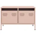 Meuble TV rose 68x39x43,5 cm acier laminé à froid