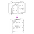Buffet jaune moutarde 68x39x73,5 cm acier laminé à froid