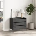 Buffet noir 68x39x58,5 cm acier laminé à froid