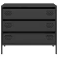 Buffet noir 68x39x58,5 cm acier laminé à froid
