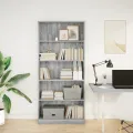 Bibliothèque sonoma gris 80x24x176 cm bois d'ingénierie