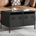 Meuble TV noir 68x50x43,5 cm acier laminé à froid
