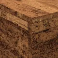 Table basse avec lumières LED vieux bois 50x50x40 cm