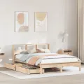 Lit bibliothèque sans matelas 120x200 cm bois de pin massif