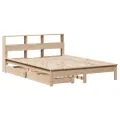 Lit bibliothèque sans matelas 120x200 cm bois de pin massif