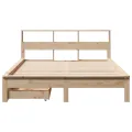 Lit bibliothèque sans matelas 120x200 cm bois de pin massif