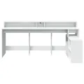 Bureau avec lumières LED blanc 200x104x91 cm bois d'ingénierie