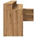 Bureau avec lumières LED chêne artisanal bois d'ingénierie