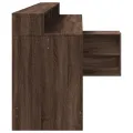 Bureau et lumières LED chêne marron bois d'ingénierie