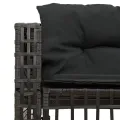 Canapé de jardin et coussins et repose-pied en forme de L rotin