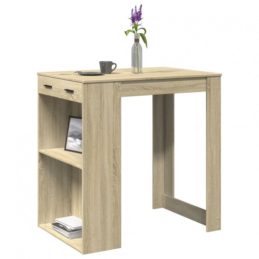 Table de bar chêne sonoma 102x70x103,5 cm bois d'ingénierie