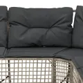 Canapé de jardin et coussins et repose-pied en forme de L rotin