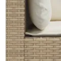 Canapés d'angle de jardin et coussins 2pcs beige résine tressée
