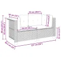 Canapés d'angle de jardin et coussins 2pcs beige résine tressée