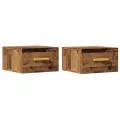 Tables de chevet murales 2 pcs vieux bois 35x35x20 cm