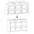 Buffet jaune moutarde 101,5x39x73,5 cm acier laminé à froid