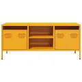 Meuble TV jaune moutarde 101,5x39x43,5 cm acier laminé à froid
