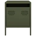 Table de chevet vert olive 35x39x43,5 cm acier