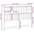 Tête de lit avec rangement 160 cm bois massif de pin