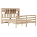 Lit bibliothèque sans matelas 140x200 cm bois massif de pin