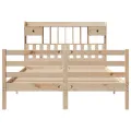 Lit bibliothèque sans matelas 140x200 cm bois massif de pin