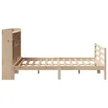 Lit bibliothèque sans matelas 140x200 cm bois massif de pin
