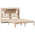 Lit bibliothèque sans matelas 140x200 cm bois massif de pin