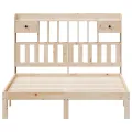 Lit bibliothèque sans matelas 140x200 cm bois massif de pin