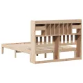 Lit bibliothèque sans matelas 140x200 cm bois massif de pin