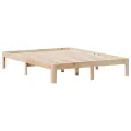 Lit bibliothèque sans matelas 140x200 cm bois massif de pin