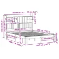 Lit bibliothèque sans matelas 140x200 cm bois massif de pin