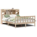 Lit bibliothèque sans matelas 160x200 cm bois massif de pin